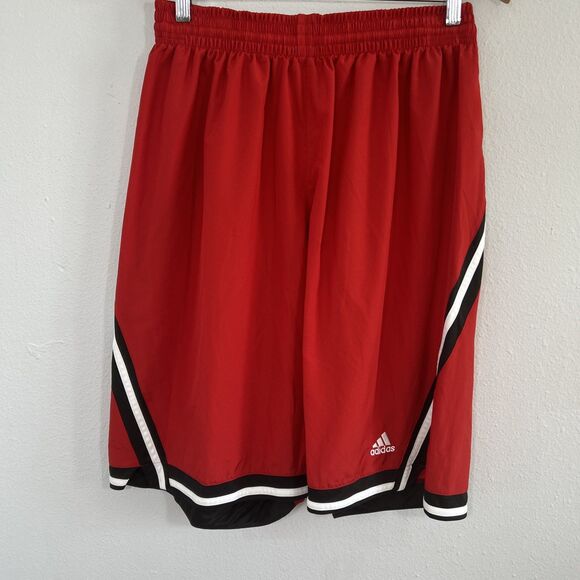 Adidas Shorts Mens Large Red Team Performance Sample Athleisure - Picture 1 of 13